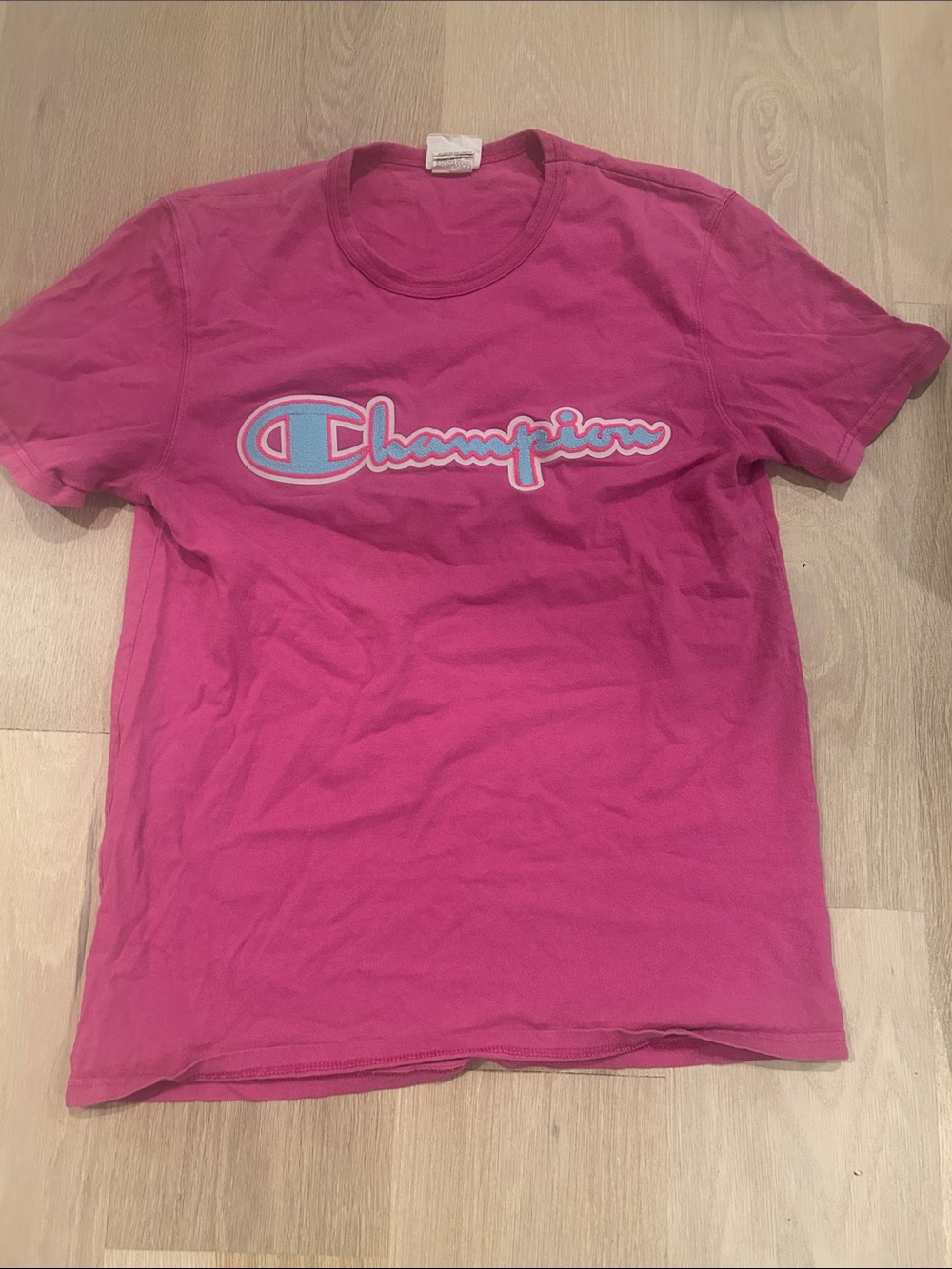 Champion Mens Bright Pink Logo Tee